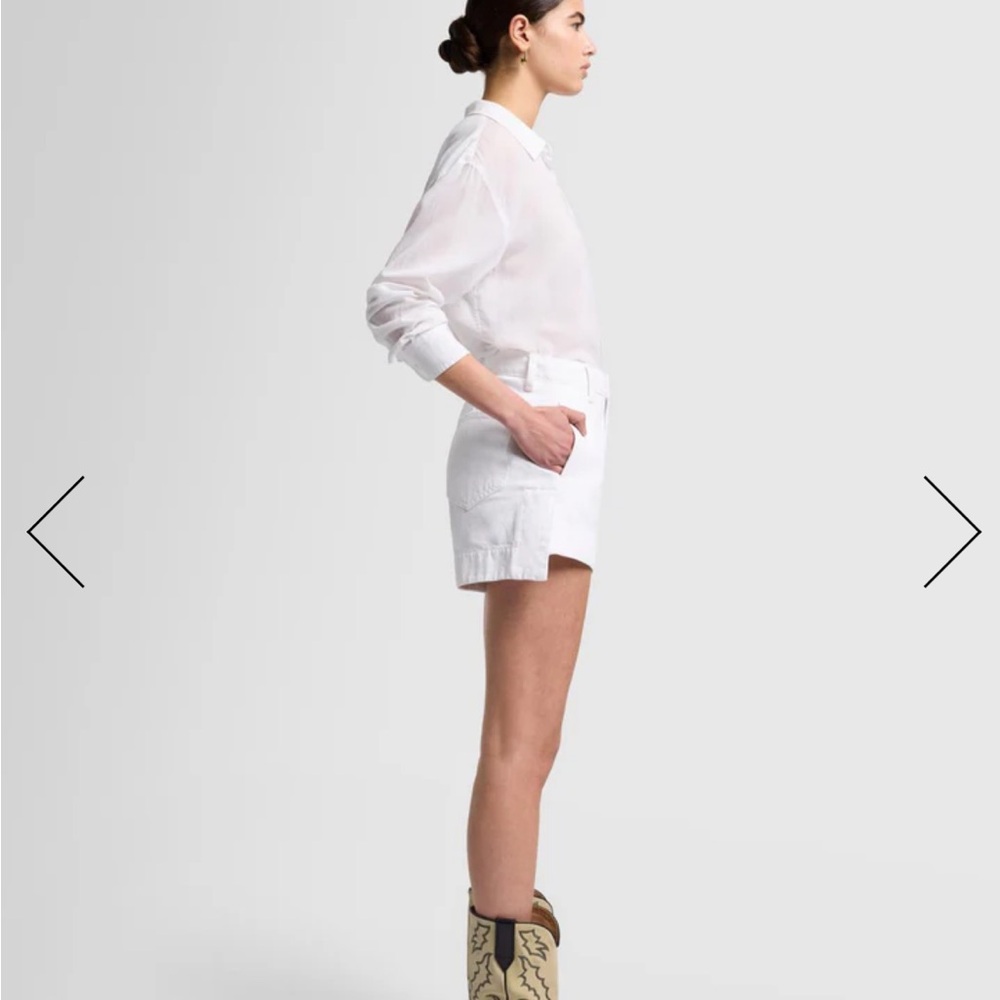 7 For All Mankind White Jean Shorts with Rolled Hems - Picture 5 of 5